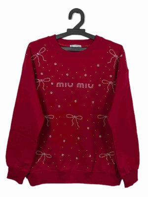 بلوز دورس زنانه طرح  پاپیون miu miu  نگینی 2025